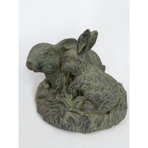 Henri Studio Rabbit Bunnies Figurine 2.5 Inch High PG1109G Cast Stone
